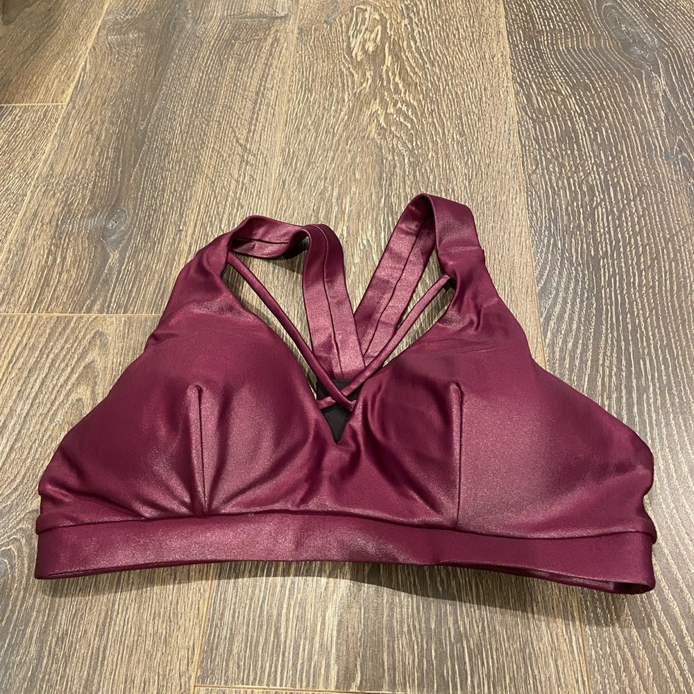 Running Bare Burgundy Sports Bra